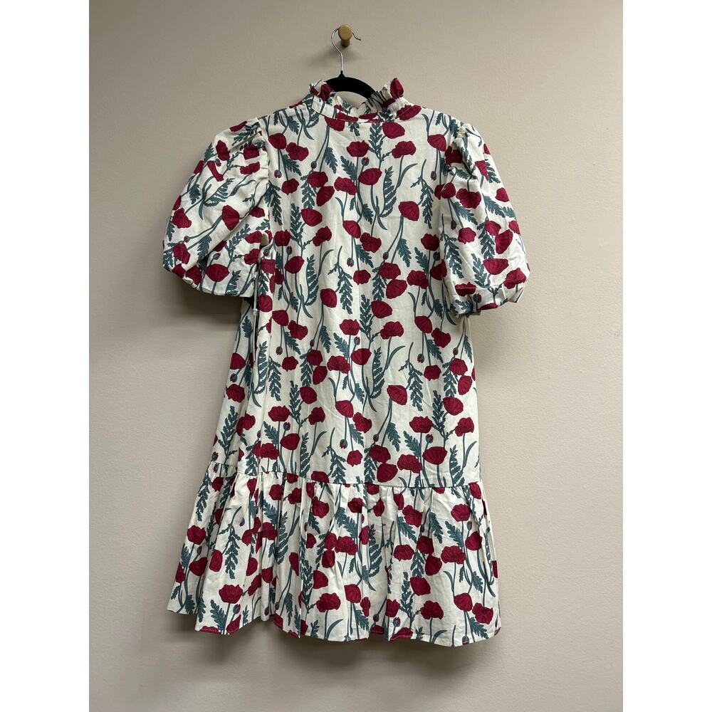 HYACINTH HOUSE Red Amaryllis Floral Mimsy Mini Dress Size L NWT - Picture 5 of 6